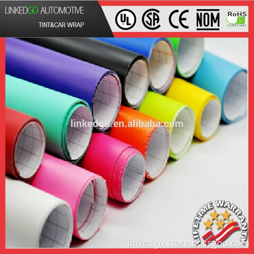 Promotional several colours Car Sticker OEM 1.52*30M Air Bubble Free Black Matte Paint Car